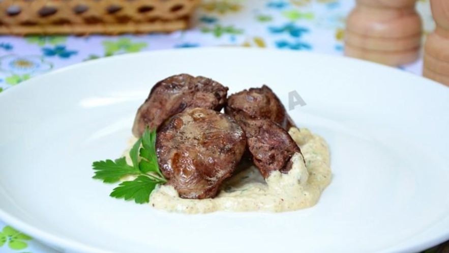 Рецепт куриной печени в сливочно-горчичном соусе