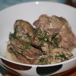 Рецепт Печени куриной в сметанном соусе