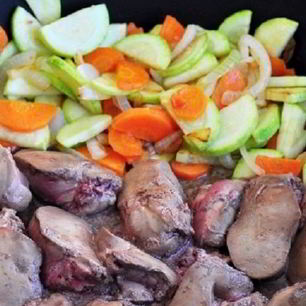 Рецепт Печени с кабачками