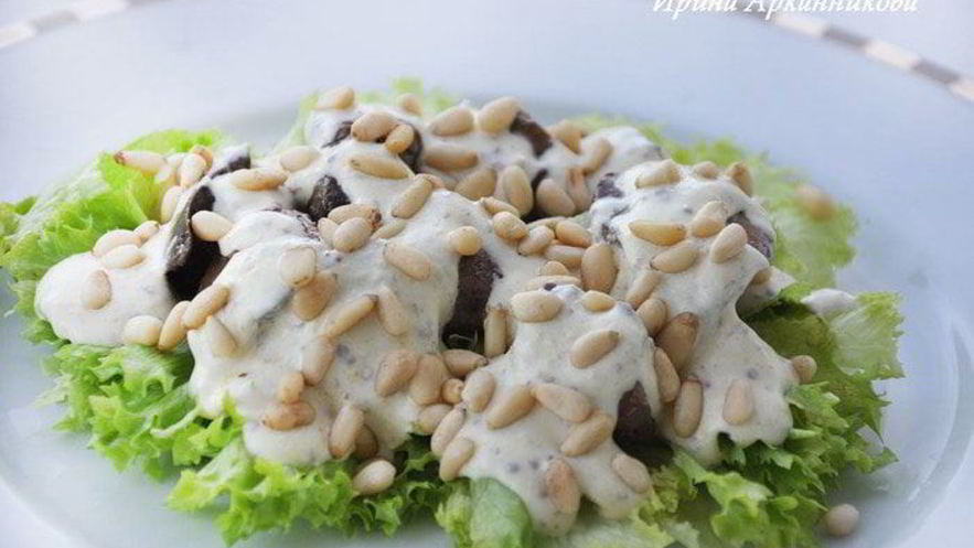 Рецепт печени с кедровыми орешками