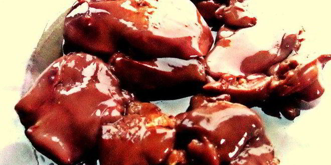 Рецепт печени с луковым конфитюром