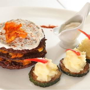 Рецепт Печени с овощами и сыром