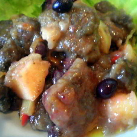 Рецепт Печени с яблоками и черной смородиной