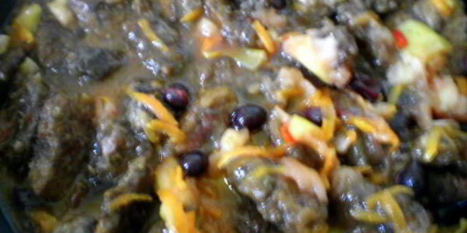 Рецепт печени с яблоками и черной смородиной