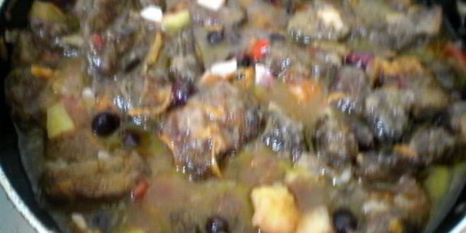 Рецепт печени с яблоками и черной смородиной