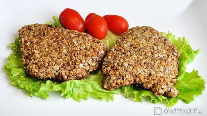 Рецепт печени, жаренной в овсяной панировке