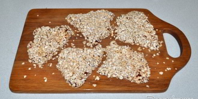 Рецепт печени, жаренной в овсяной панировке