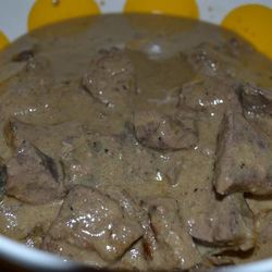 Рецепт Свиной печени в сметане в мультиварке