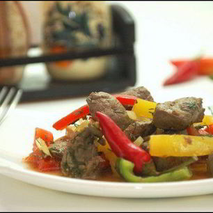 Рецепт Тушеной печени с овощами