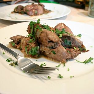 Рецепт Утиной печени с луком