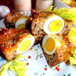 Рецепт Воскресного мясного кольца с печенью и грибами