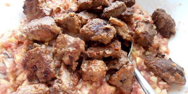 Рецепт воскресного мясного кольца с печенью и грибами