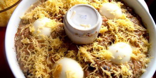 Рецепт воскресного мясного кольца с печенью и грибами