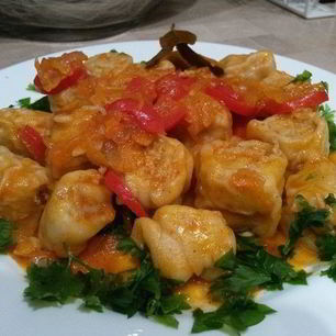 Рецепт Ленивых пельменей в овощном соусе