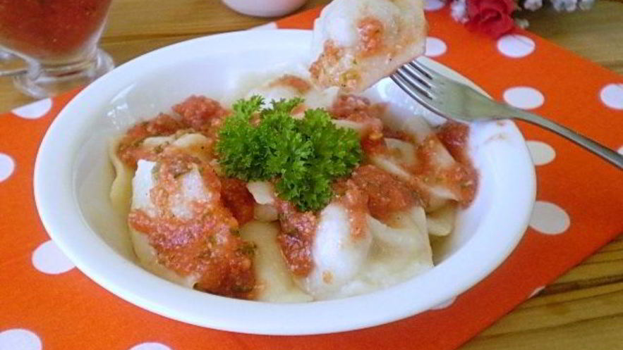 Рецепт пельменей под соусом