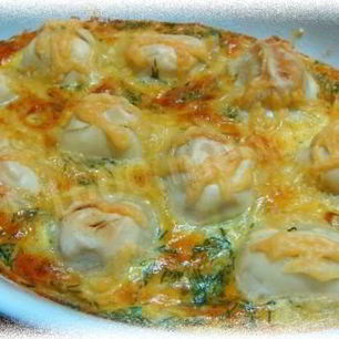 Рецепт Пельменей с брынзой в омлете