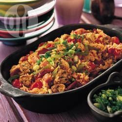 Рецепт Джамбалайя с курицей и колбасой