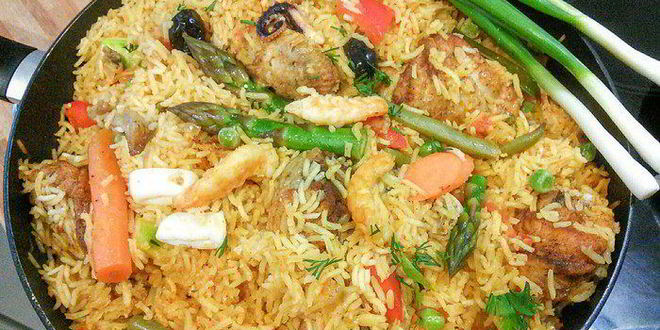 Рецепт паэльи с курицей и морепродуктами