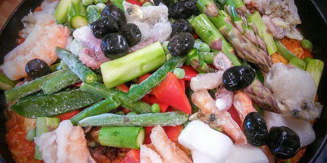 Рецепт паэльи с курицей и морепродуктами