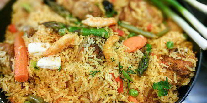 Рецепт паэльи с курицей и морепродуктами