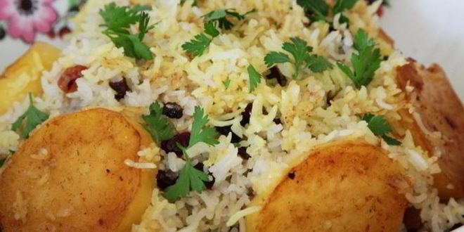 Рецепт персидского сладкого плова с картофелем