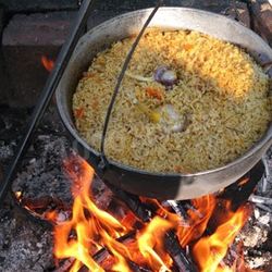 Рецепт Плова на костре в казане с бараниной