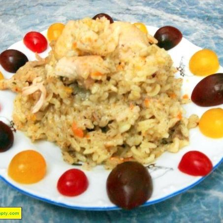 Рецепт Плова на плите в казане из курицы