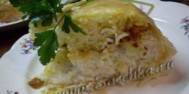 Рецепт плова в лаваше