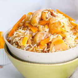 Рецепт Постного плова с овощами и сухофруктами