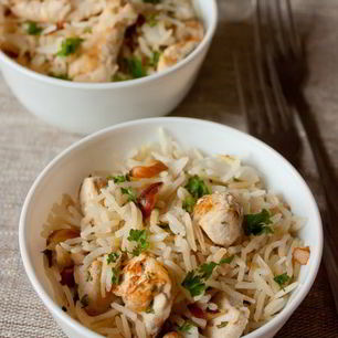 Рецепт Рисового пилава с курицей и миндалем