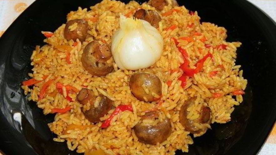 Рецепт вегетарианского плова с грибами