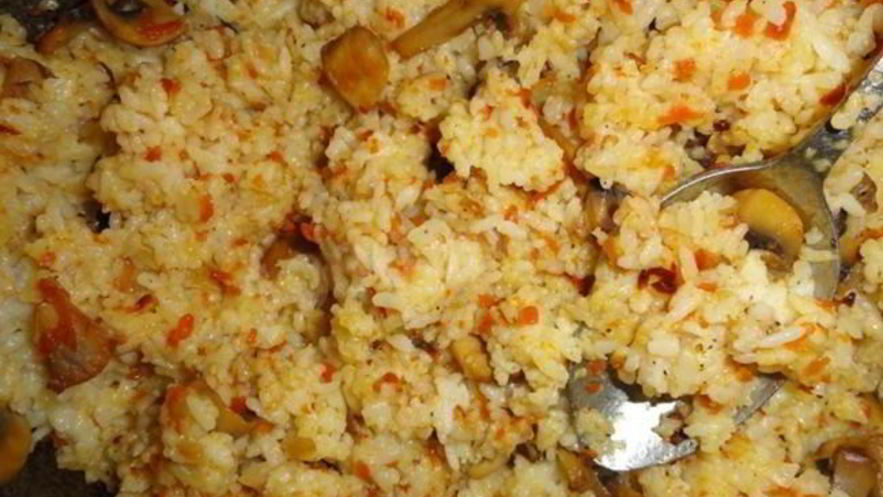 Рецепт вегетарианского постного плова с грибами