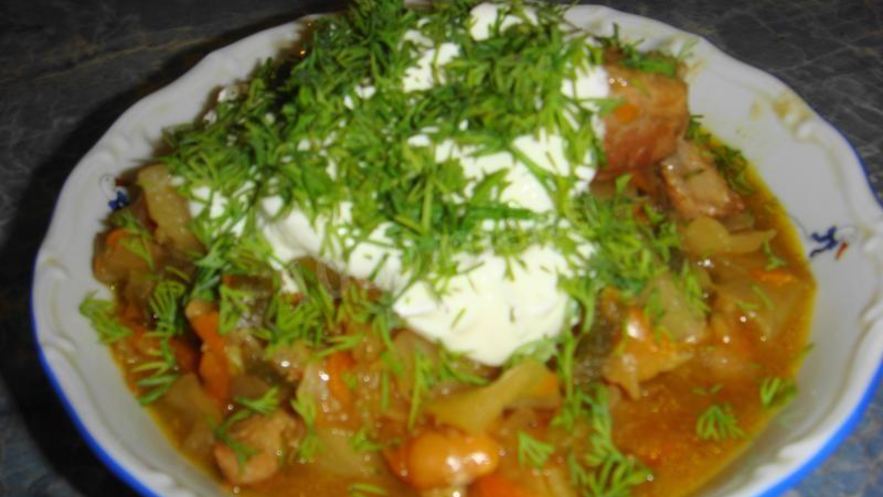 Рецепт годзи овощное рагу с мясом свинины