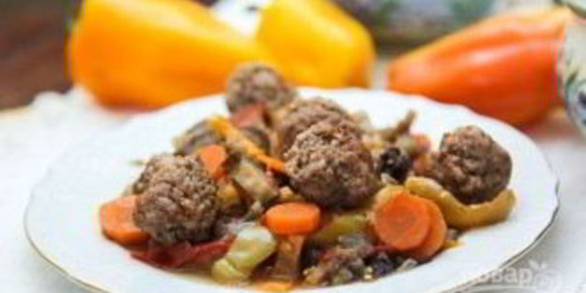 Рецепт овощного рагу с фрикадельками