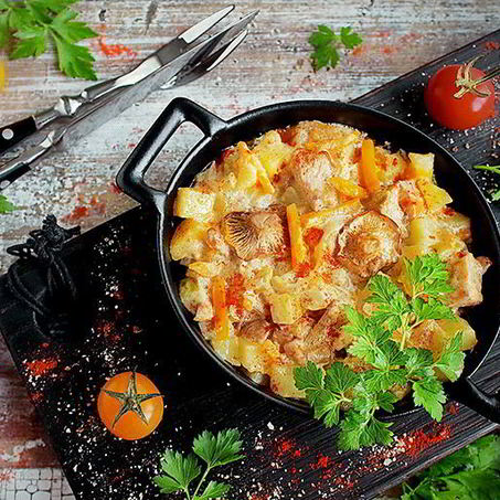 Рецепт Овощного рагу с лисичками