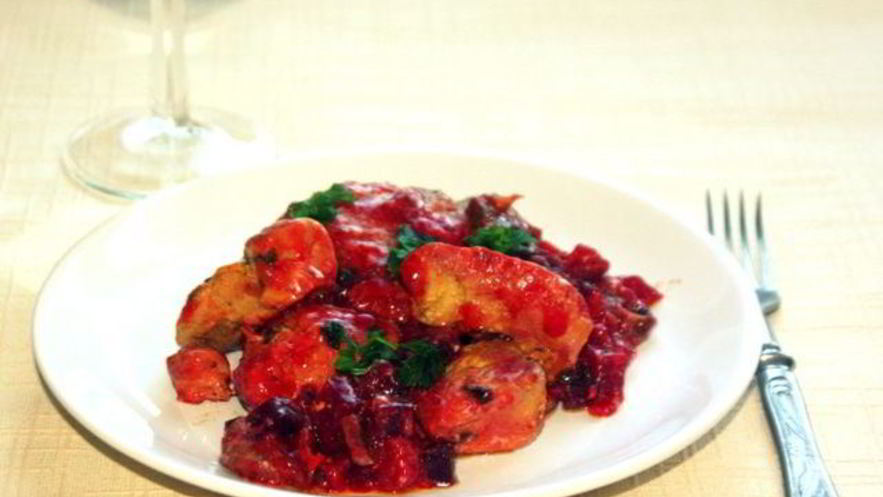 Рецепт рагу из курицы со свекольным карри