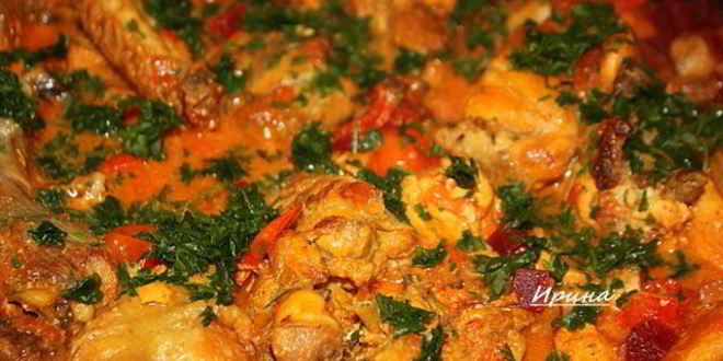 Рецепт рагу из курицы со свекольным карри