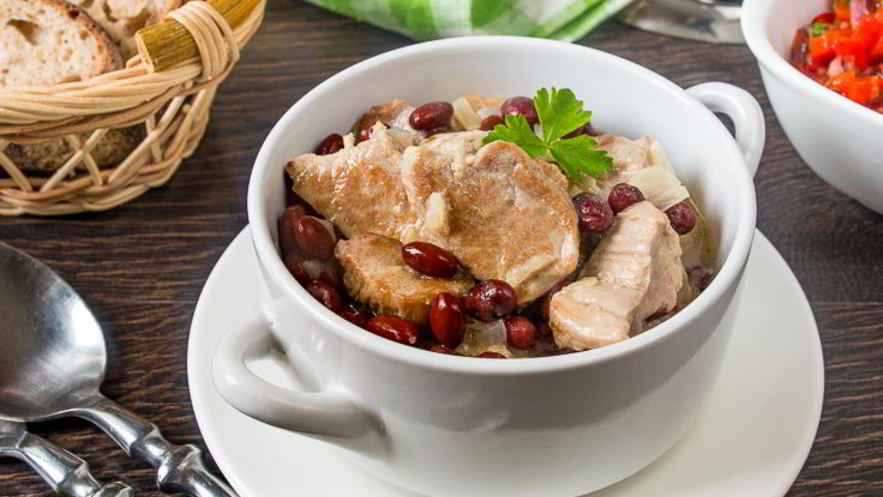 Рецепт рагу из свиной вырезки с фасолью