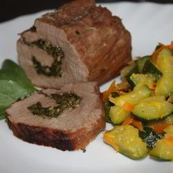 Рецепт Рулета из говядины с рагу из кабачков