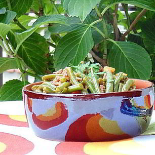 Рецепт Стручковой фасоли с мясным рагу