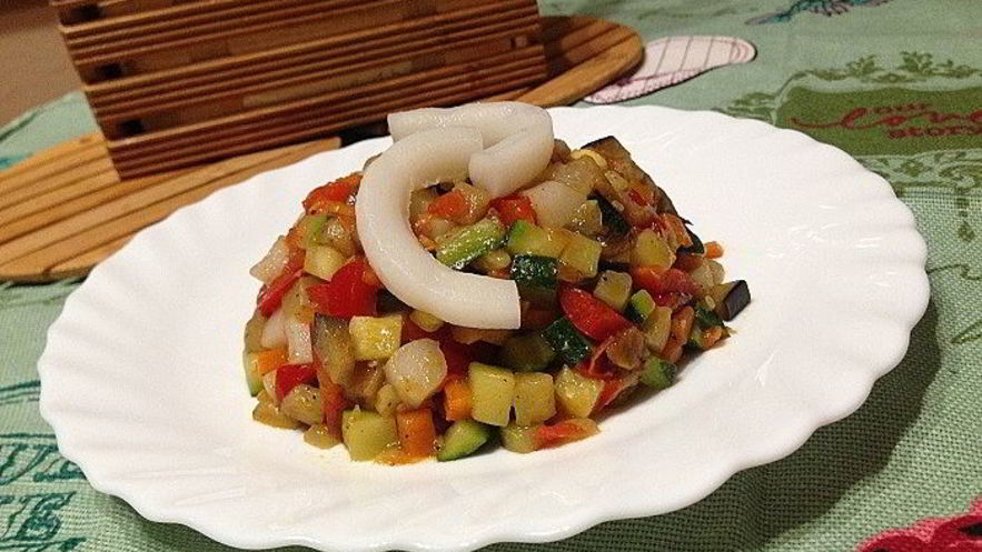 Рецепт рататуя с кальмарами