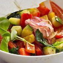 Рецепт Рататуя с миндально-чесночным соусом