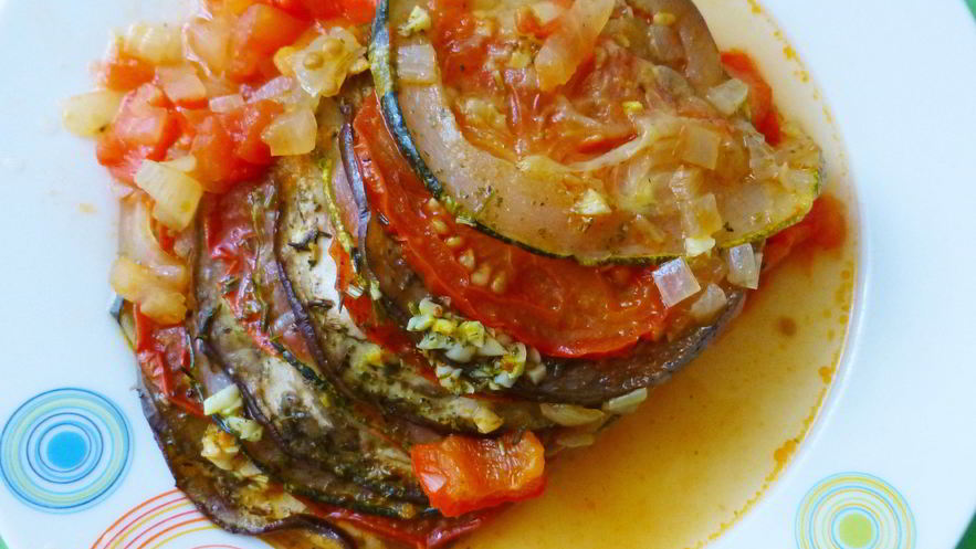 Рецепт рататуя запеченного слоями