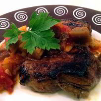 Рецепт Стейка с гарниром рататуй