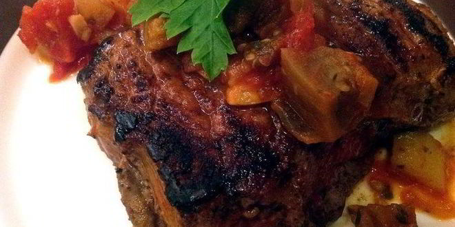 Рецепт стейка с гарниром рататуй