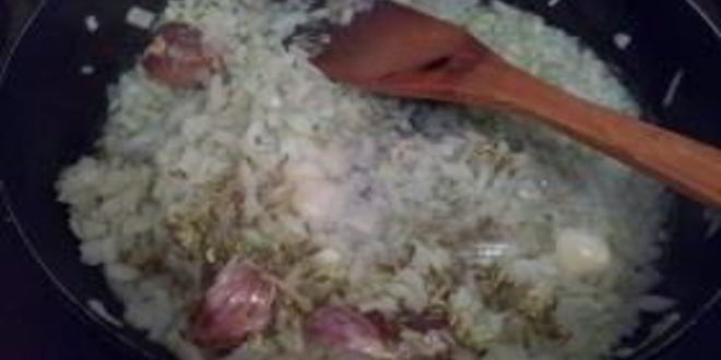 Рецепт насыщенного ризотто с морским окунем и сливками