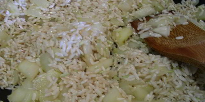 Рецепт ризотто с грушей и шампанским