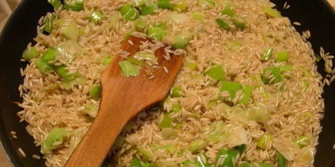 Рецепт ризотто с копченой рыбой