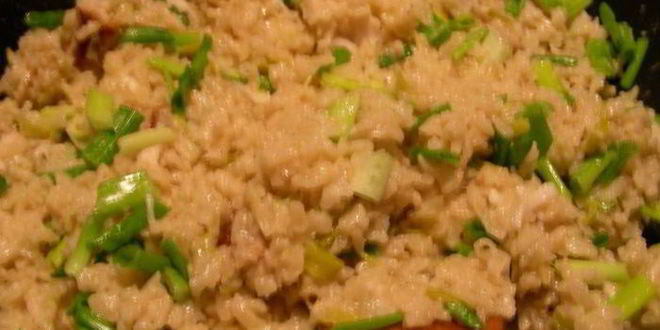 Рецепт ризотто с копченой рыбой