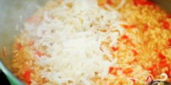 Рецепт ризотто с красным перцем